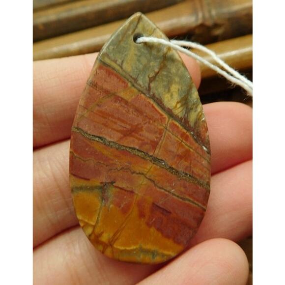 Beautiful Creek Jasper Pendant Bead - Picture 3 of 3